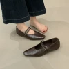 The silver glossy Mary Jane women's shoes and summer high-heeled dance sandals are fashionable and versatile Item Picture